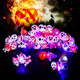 DECORLIFE 50 PCS Halloween Light Up Rings, Halloween Party Favors for Kids, Glow in The Dark Ring, Led Flash Finger Lights, Pumpkin, Ghost, Eyeball, Spider - Glow-Paradise
