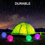 HAPIKAY Solar Floating Pool Lights - 14 Inch Inflatable and Waterproof LED Color Changing Light Orbs- Floats or Hang in Pool, Garden, Backyard, Patio, Party (1, English) - Glow-Paradise