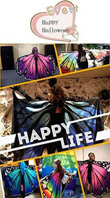 Halloween/Party Prop Soft Fabric Butterfly Wings Shawl Fairy Ladies Nymph Pixie Costume Accessory (168x135CM, Pink) - Glow-Paradise