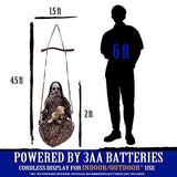 ELAMAS 4.5ft Animatronic Hanging Swinging Doll Halloween Decorations Sound Activated with Creepy Sound, Light Up Eyes, Scary Motion, Haunted House Holiday Decor Prop for Indoor Outdoor Decoration - Glow-Paradise