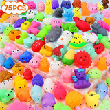 75 pcs - Mochi Squishy Toy Party Favors for Kid Animal Squishes Stress Relief Toy Kawaii Mini Squishies Classroom Prizes Halloween Squishy Goodie Bag Fillers for Boy Girl Random - Glow-Paradise
