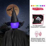 3 Witches Halloween Decorations Outdoor 5'5" Light Up Witches Holding Hands Outside Scary Decor Standing Witch with LED and Voice Control for Garden Yard Haunted House Porch - Glow-Paradise