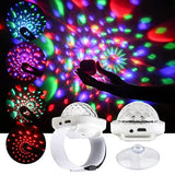 Disco Light, Star Projector Light, Party Ball Lights, Disco Watch for Kids, Mini LED Night Light with Color Changing (White) - Glow-Paradise