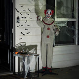 Best Choice Products Scary Harry The Motion Activated Animatronic Killer Clown, Halloween Prop w/Pre-Recorded Lines, Red Light Up Eyes, Moving Arms & Head - Glow-Paradise
