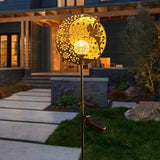 Tryme Garden Solar Lights Fairy Moon Star Glass Globe Pathway Stake Light Metal Angel Decor, Outdoor Decorative Lights Waterproof for Walkway, Yard, Lawn, Patio or Courtyard (Warm White) - Glow-Paradise