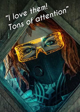 Neon Nightlife LED Light Up Glasses, Multicolor | Cyberpunk Goggles, Rezz Visor Robocop Futuristic Electronic Lights - Glow-Paradise