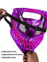 Venobat Halloween Mask LED Light Up Mask for Adults Kids - Cool Neon Glow Mask with Dark and Evil Glowing Eyes 3 Lighting Modes El Wire for Halloween Costume Festival Cosplay (Purple) - Glow-Paradise