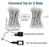 MAGGIFT 304 LED Curtain String Lights, 9.8 x 9.8 ft, 8 Modes Plug in Fairy String Light with Remote Control, Christmas, Backdrop for Indoor Outdoor Bedroom Window Wedding Party Decoration, Cool White - Glow-Paradise