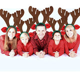 12 pcs - Christmas Reindeer Antlers Headband Deer for Holiday Kid's Party Favors - Glow-Paradise