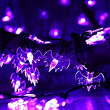 RECESKY 70 LED Bat String Lights - 22.6ft Halloween String Lights, Waterproof Plug in Light for Outdoor, Indoor Decor - Halloween Lighting for Garden, House, Halloween Party Decorations (Purple) - Glow-Paradise