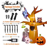 DECORLIFE 8 FT Halloween Inflatables, Blow up Halloween Decorations Tree with Ghost, Pumpkin, Skeleton and Tombstone, Halloween Yard Inflatables with Built-in LED Lights for Garden, Lawn Outdoor - Glow-Paradise