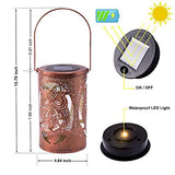 Solar Lantern Outdoor Hanging Garden Decorative Lantern Metal Owl Decor Lantern with Handle Solar Powered Outdoor Waterproof LED Patio Lanterns Owl Solar Lantern for Yard,Table,Tree,Gift (Bronze 1 Pc) - Glow-Paradise