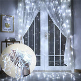 MAGGIFT 304 LED Curtain String Lights, 9.8 x 9.8 ft, 8 Modes Plug in Fairy String Light with Remote Control, Christmas, Backdrop for Indoor Outdoor Bedroom Window Wedding Party Decoration, Cool White - Glow-Paradise