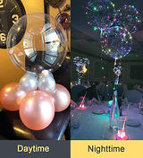 LED Balloons 10 Pack, Light Up Balloons 20 Inches Clear Helium Bobo Balloons, Glow Bubble Balloons with String Lights for Valentines Day Halloween Christmas Wedding Birthday Party Decoration - Glow-Paradise