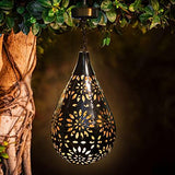 RUILAIYA Hanging Solar Lights Outdoor Garden Boho LED Flower Waterproof Decorative Metal Light for Porch Garden Outdoor (1 Pack) - Glow-Paradise