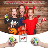 4 Pack Halloween Pop Fidget Toys, 3D Skull Squeeze Pop Bubble Stress Ball Sensory Toys for Halloween Goodie Bag Fillers, Pinata Stuffers, Gifts, Tree Decoration, Halloween Party Favors for Kids Adults - Glow-Paradise