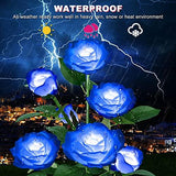 Outdoor Solar Lights Garden Stake Lights 7 Rose Flowers Path Solar Garden Lights Decorative Lights for Patio Yard Pathway Landscape Lighting (Blue) - Glow-Paradise