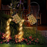 Solar Lights Outdoor Waterproof, Solar Watering Can Lights Garden Decor, Retro Metal Hanging Solar Lantern with String Lights, Outdoor Decorations for Porch Lawn Driveway Backyard Pathway（2 Pack） - Glow-Paradise