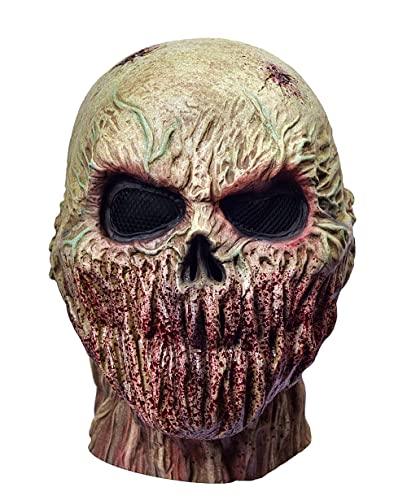 RAPGET Horror Mask Zombie Mask Creepy Mask Old Man Mask Halloween Novelty Costume Party Latex Full Head Mask Zombie Cosplay Props(yellow) - Glow-Paradise