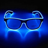 EL-Wire Aviator Shades with Sound Sensor and Clear Lens (Blue Color, 1 Per Pack) - Glow-Paradise