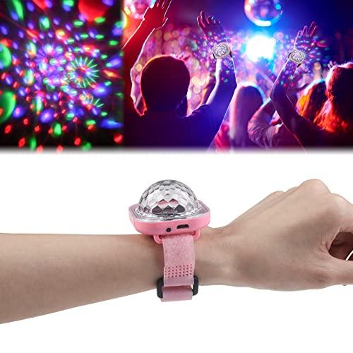 Disco Light, Star Projector Light, Party Ball Lights, Disco Watch for Kids, Mini LED Night Light with Color Changing (Pink) - Glow-Paradise