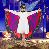 Butterfly Wings for Kids Butterfly Shawl Fairy Girl Cape Nymph Pixie Costume Halloween Accessory Children Size(Purple c) - Glow-Paradise