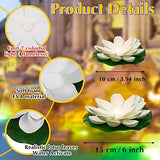 9 Pack Floating Pool Lights Lotus Flower Lantern Artificial Foam LED Lifelike Pool Lights Battery Operated Pool Lantern Pond Decoration Candles Pad (White, Colorful Light, 3.94 Inch, 5.91 Inch) - Glow-Paradise