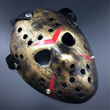 Wen XinRong Jason Mask Halloween Costume Horror Mask Cosplay Costume Mask Party Masquerade Props Mask (Gold) - Glow-Paradise