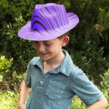 Neon Party Hats - 24 Pack - Plastic Gangster Hats - 80s Party Hats - Animal Print Party Hats by Funny Party Hats - Glow-Paradise