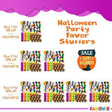 FAVONIR™ Halloween Party Favor Supplies Stuffers 48 PCs Goody Bag Assortment, Flash Lights Self-Ink Stampers, Bendable Characters, Magic Springs. Kids Trick Treat Toys. Reward Prizes, Carnival Events - Glow-Paradise