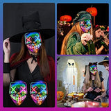 Halloween Purge Mask Light up - CHAOYU 2 Pack LED Mask Scary Face Mask 2 Color Glow Mask with 3 Light Modes Purge Costume for Adults Kids Men Women Masquerade Party(Multicolor Set) - Glow-Paradise