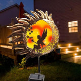 Ostritec Solar Lights Outdoor Garden, Sun Moon Fairy Copper Ground Stake Lights, Waterproof Metal Glass Lights Decor for Lawn Patio Pathway Courtyard Halloween - Glow-Paradise