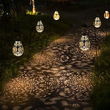 RUILAIYA Hanging Solar Lights Outdoor Garden Boho LED Flower Waterproof Decorative Metal Light for Porch Garden Outdoor (1 Pack) - Glow-Paradise