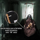 ELAMAS 4.5ft Animatronic Hanging Swinging Doll Halloween Decorations Sound Activated with Creepy Sound, Light Up Eyes, Scary Motion, Haunted House Holiday Decor Prop for Indoor Outdoor Decoration - Glow-Paradise