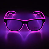 EL-Wire Aviator Shades with Sound Sensor and Clear Lens (Purple Color, 1 Per Pack) - Glow-Paradise