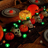 Homemory 24-Pack Eerie Green Tea Lights Battery Operated, Halloween Candle Tea Lights, Flameless Flickering Green Candles, Ideal for Halloween, Holiday Decor, Theme Party, Dia 1-2/5" x H 1-1/4'' - Glow-Paradise
