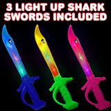 ArtCreativity Light Up Shark Swords for Kids, Halloween Costume Accessories, Halloween Light Up Toys for Kids, Set of 3, 15 Inch Toy Sword with Flashing LED Lights, Great Halloween Toy Sword for Kids - Glow-Paradise