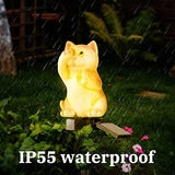 Garden Solar Light Outdoor Decor, Resin Cat Solar LED Light for Outdoor, Animal Waterproof Light for Flower Fence Lawn Passage Walkway Courtyard Party Decoration, Cat - Glow-Paradise