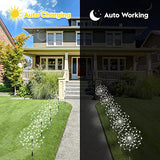 6 Pack Outdoor Solar Garden Lights, Solar Firework Lights,120 LED Waterproof Solar Lamps Decorative, Fireworks Lamp, 8 Modes Landscape Lights with Remote for Pathway Backyard Walkway Patio(Cool White) - Glow-Paradise