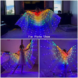 Kids Belly Dance Wings LED Butterfly Wings Luminous Light Up Girls Costumes with Telescopic Stick for Stage Show Halloween Christmas Party - Glow-Paradise