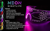 Neon Nightlife LED Light Up Glasses, Multicolor | Cyberpunk Goggles, Rezz Visor Robocop Futuristic Electronic Lights - Glow-Paradise