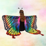 Butterfly Wings Costume Adult Women - Halloween Cape with Antenna Headband and Lace Mask - Glow-Paradise
