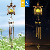 Sea Turtle Glass Ball Solar Wind Chimes, for Women, Birthday Gifts for mom, Grandma Gifts,Gifts for Sister in Law Daughter Gifts,Gardening Gifts,Yard Decorations,Outdoor Decor - Glow-Paradise