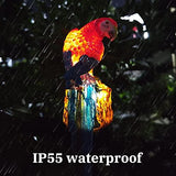 Garden Solar Light Outdoor Decor, Resin Parrot Solar LED Light for Outdoor, Animal Waterproof Light for Flower Fence Lawn Passage Walkway Courtyard Party Decoration, Red Parrot - Glow-Paradise