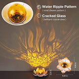 Huaxu Solar Powered Garden Lights , Outdoor Decorative Lotus Light , Art Cracked Glass Ball Metal Waterproof Solar Garden Light for Pathway, Lawn, Patio, Yard - Glow-Paradise