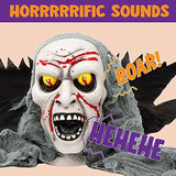 Halloween Light-Up Zombie Groundbreaker Animated with bloodstain and Creepy Sound for Halloween Outdoor, Lawn, Yard, Patio Decoration, Halloween Haunted House Decorations - Glow-Paradise