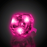 Light-Up Flashing Supersized Diamond Ring (Pink Color, 1 Pair Per Pack) - Glow-Paradise