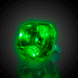 Light-Up Flashing Supersized Diamond Ring (Green Color, 1 Pair Per Pack) - Glow-Paradise