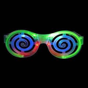 LED Light Up Spiral Eyeglasses - Multicolor (1 Eyeglasses Per Pack) - Glow-Paradise