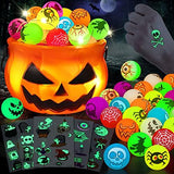 Halloween Party Favors Kids Toys 62Pcs Halloween Toys Glow In The Dark Party Supplies Bouncy Balls Toys for Kids Halloween Party Decorations Favor Bag Fillers Trick or Treating Goodies - Glow-Paradise